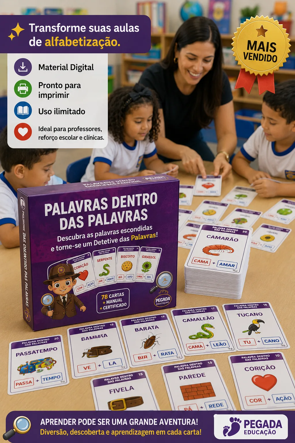 Baralho Palavras Dentro das Palavras - Alinhado à BNCC