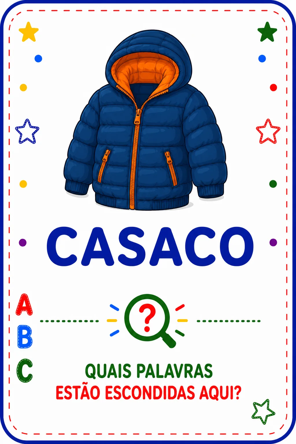 Carta desafio CASACO: quais palavras estão escondidas aqui?